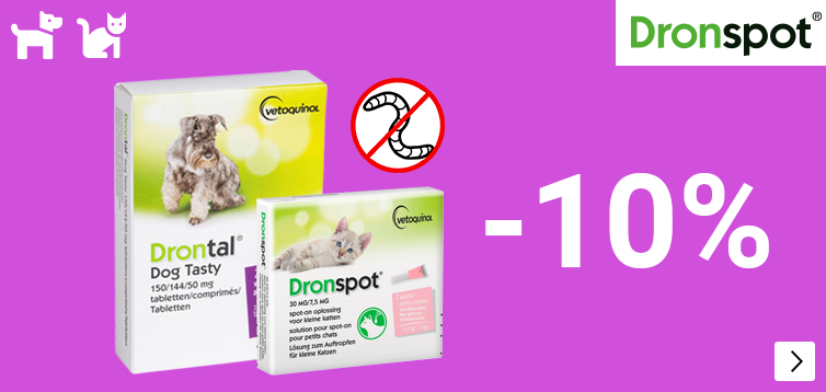 DRONSPOT DRONTAL 10% korting DOG CAT
