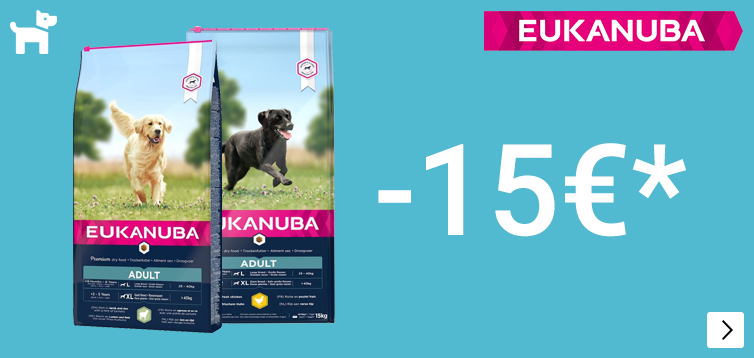 Eukanuba 12 en 15kg diverse varianten multi buy € 15 korting per 2 zakken DOG