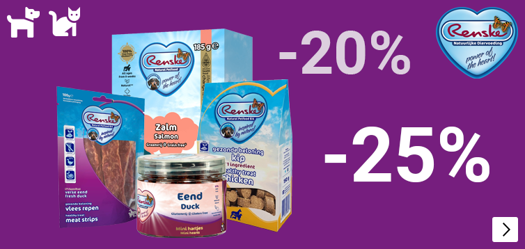 RENSKE 15% korting op voer en snacks DOG CAT