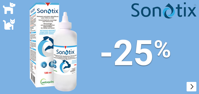 SONOTIX 25% korting op oorreiniger DOG CAT