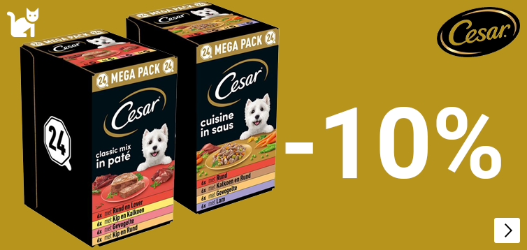 Ceasar natvoer multipack 10% korting CAT