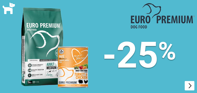 EURO PREMIUM DROOG- EN NATVOER 25% korting DOG