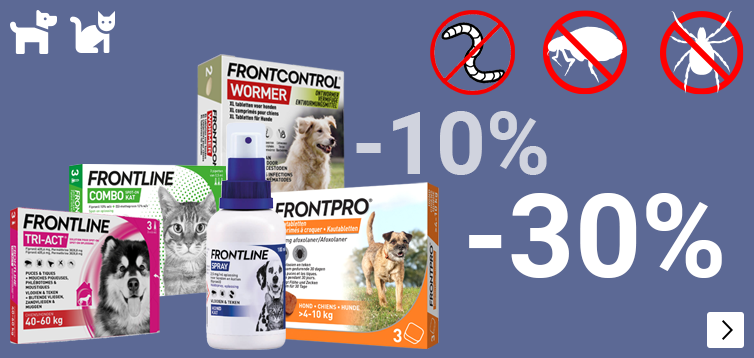 FRONTLINE FRONTPRO FRONTCONTROL tot 30% korting DOG CAT