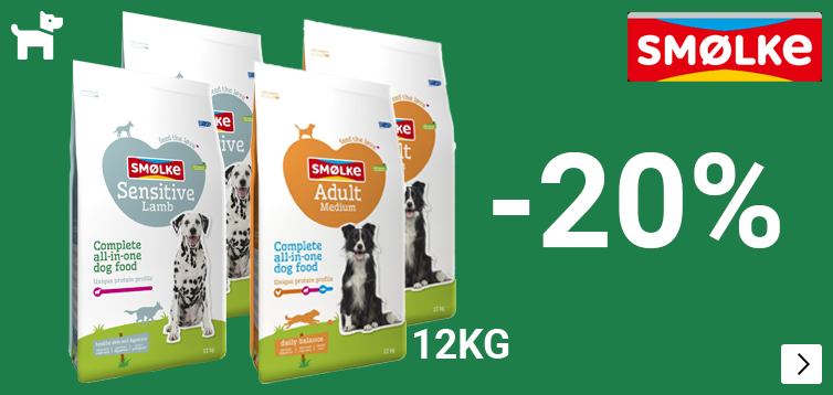 Smølke hondenvoer 12kg bundels 20% korting DOG