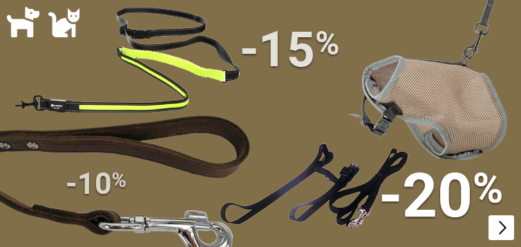 HONDENLIJNEN EN HALSBANDEN tot 20% korting DOG CAT