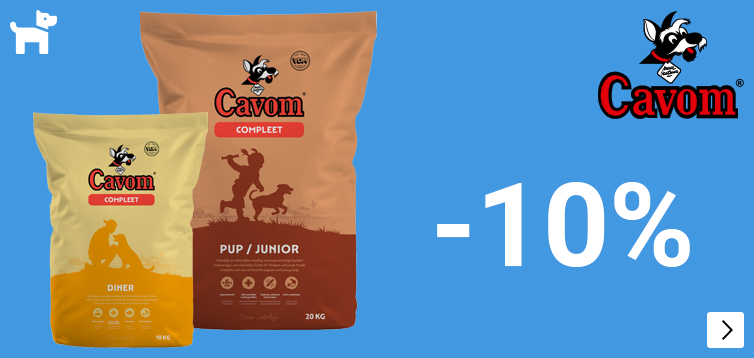 Cavom hondenvoer 10% korting DOG