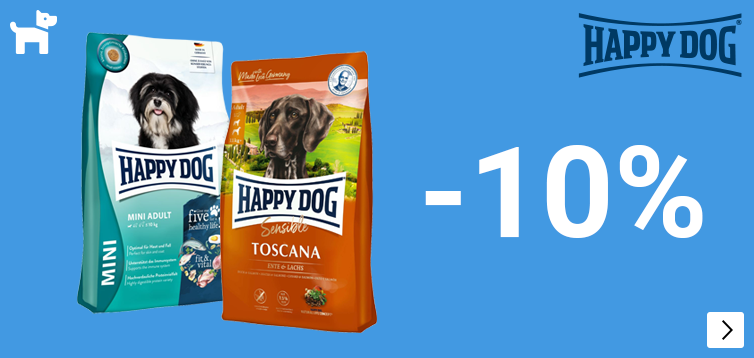 HAPPY DOG 10% korting droogvoer DOG