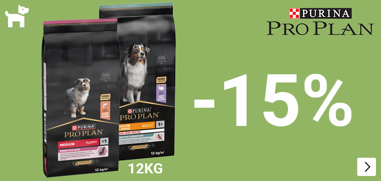 Pro Plan 7 en 12kg zakken hondenvoer 15% korting DOG