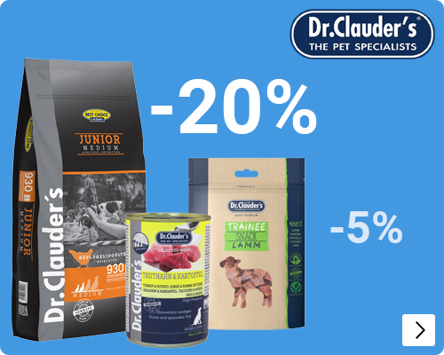 Dr. Clauders ALLEEN  NL 5% op droog, 16% op nat en 20% op snacks