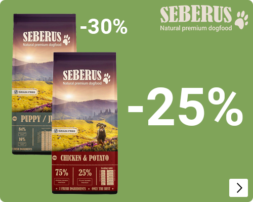 SEBERUS droogvoer 25% en puppy junior 30% korting DOG