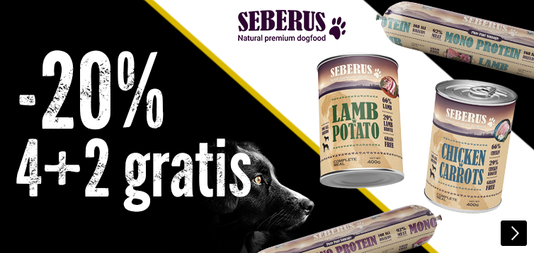 BF SEBERUS natvoer 4+2 gratis en worsten 20% DOG