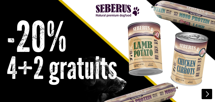 BF SEBERUS natvoer 4+2 gratis en worsten 20% DOG