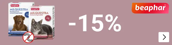 MILQUESTRA van Beaphar 15% korting DOG CAT