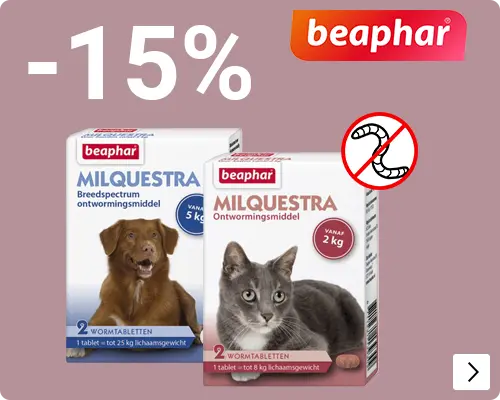 MILQUESTRA van Beaphar 15% korting DOG CAT