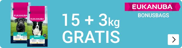 Eukanuba bonusbags 15 + 3 kg gratis DOG