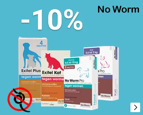 NO WORM PRO & NO WORM EXITEL 10% korting DOG CAT