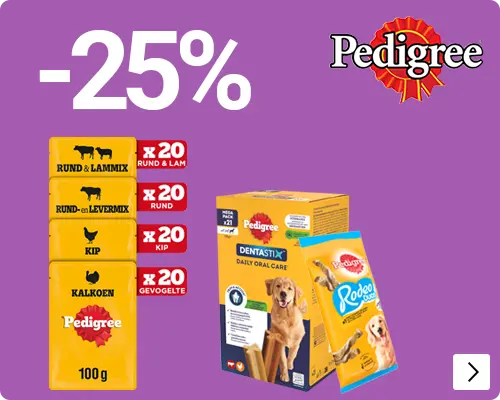 Pedigree diverse Snacks, dentastix en natvoer 25% korting NIET IN NL EN BE DOG