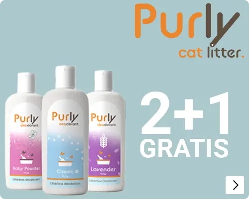 Purly kattenbakgeurkorrels 2 en 1 gratis CAT