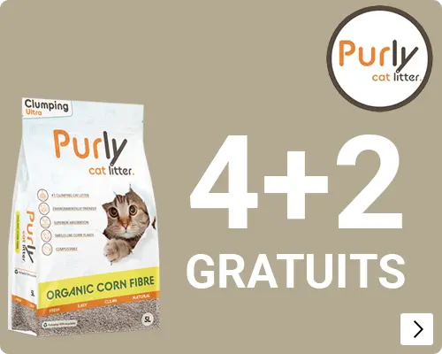 Purly Organic Supreme klontvormende maisvezel kattenbakvulling 4 en 2 gratis CAT