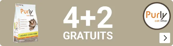 Purly Organic Supreme klontvormende maisvezel kattenbakvulling 4 en 2 gratis CAT