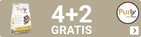 Purly Organic Supreme klontvormende maisvezel kattenbakvulling 4 en 2 gratis CAT