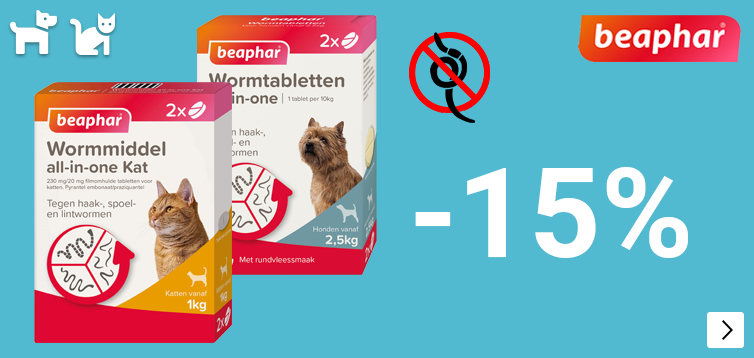 BEAPHAR WORMMIDDEL 15% korting DOG CAT