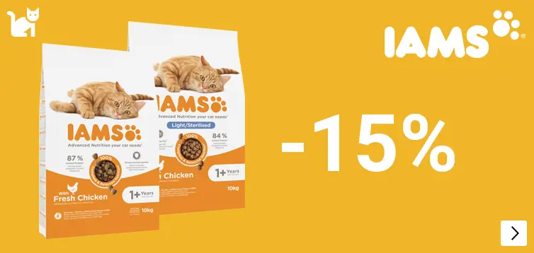 Iams grootverpakkingen kat 15% korting CAT