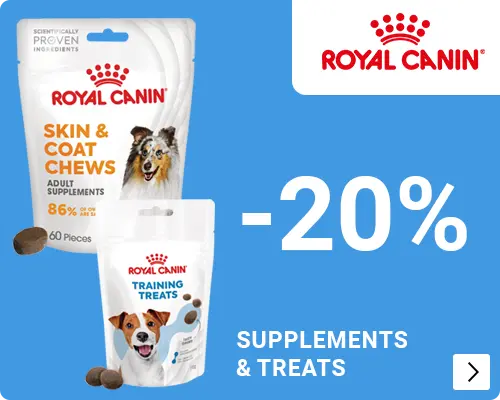 Royal Canin voedingssupplementen hond en traningssnack hond 20% korting DOG