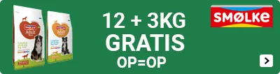 Smølke bonusbags hond 12+3 kg gratis