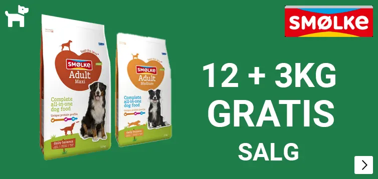 Smølke bonusbags hond 12+3 kg gratis