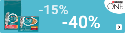 Purina One droogvoer 15-25% korting, natvoer 25-40% korting CAT