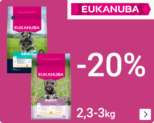 Eukanuba kleinverpakkingen hondenvoer 20% korting DOG