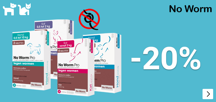 NO WORM PRO 20% korting DOG CAT