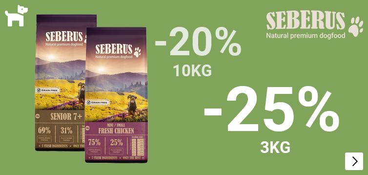 SEBERUS droogvoer tot 25% korting DOG