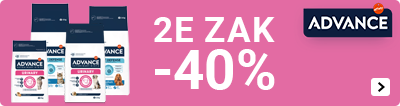 Advance honden en kattenvoer veteriniar en regulier 40% korting op de 2e zak DOG CAT