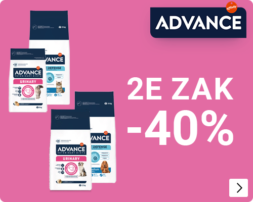 Advance honden en kattenvoer veteriniar en regulier 40% korting op de 2e zak DOG CAT