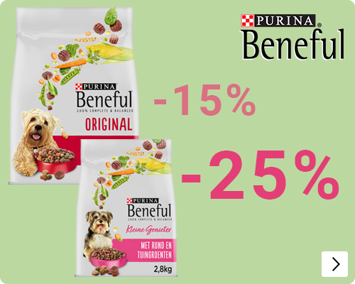 Beneful hondenvoer 2,8kg 25% korting 12kg 15% korting DOG