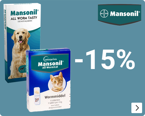 MANSONIL ontworming 15% korting DOG CAT