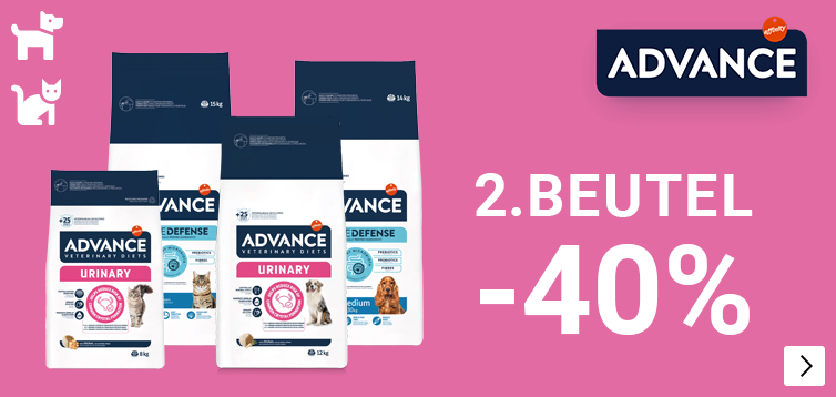 alle Advance honden en kattenvoer 40% korting op de 2e zak DOG CAT