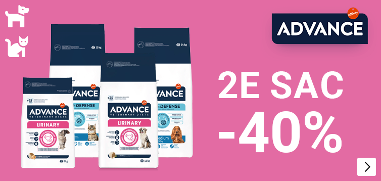 alle Advance honden en kattenvoer 40% korting op de 2e zak DOG CAT