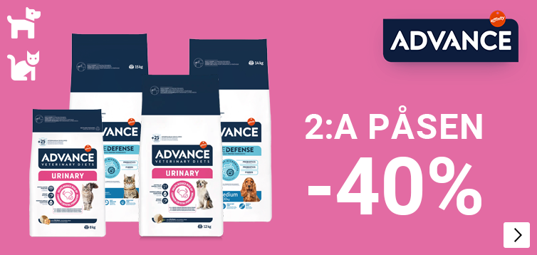 alle Advance honden en kattenvoer 40% korting op de 2e zak DOG CAT