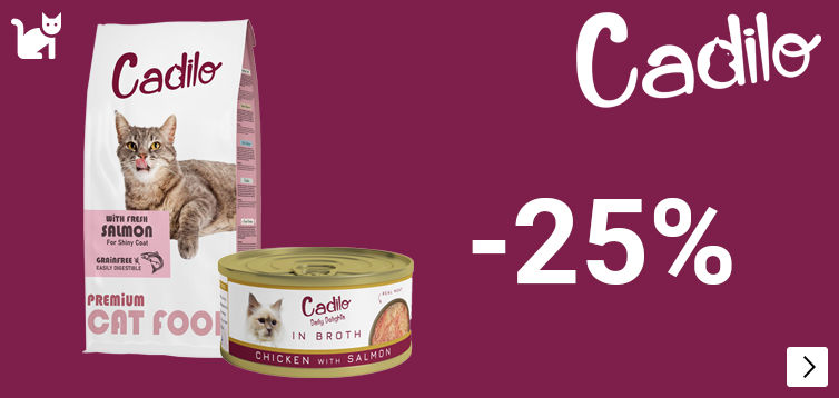 CADILO DROOG EN NATVOER 25% korting CAT