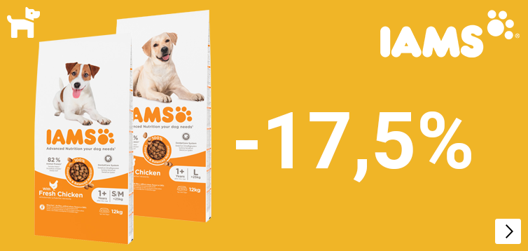 iams grootverpakkingen hond 17.5% korting DOG