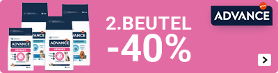 alle Advance honden en kattenvoer 40% korting op de 2e zak DOG CAT