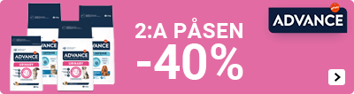 alle Advance honden en kattenvoer 40% korting op de 2e zak DOG CAT
