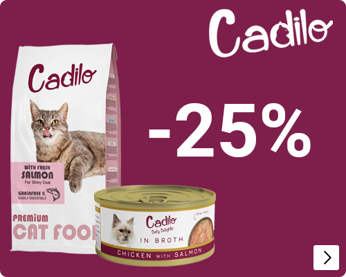 CADILO DROOG EN NATVOER 25% korting CAT