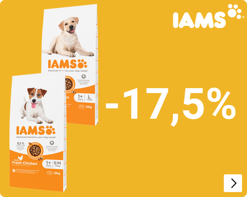 iams grootverpakkingen hond 17.5% korting DOG