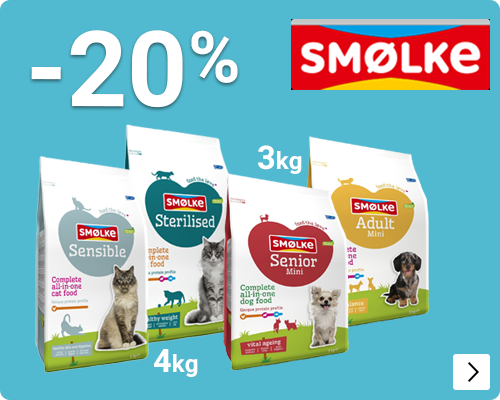Smølke kleinverpakkingen 4kg kat en 3kg hond 20% korting DOG CAT