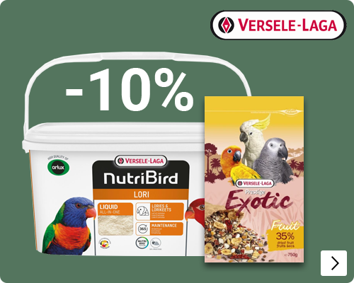 Versele laga fruit-of nutmix 750 gr en nutribird opfokvoer en lori vogelvoer 3 kg 10% korting