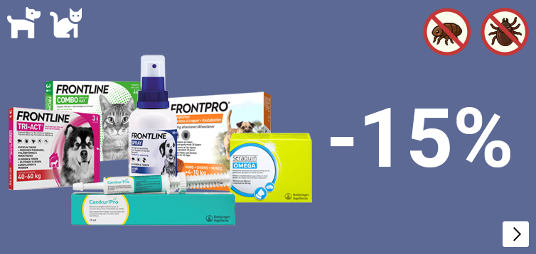 FRONTLINE EN FRONTPRO EN CANIKUR EN SERAQUIN 15% korting DOG CAT